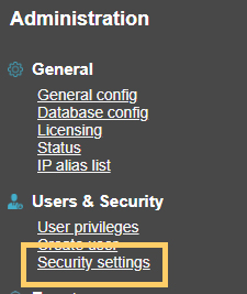 security settings mcs